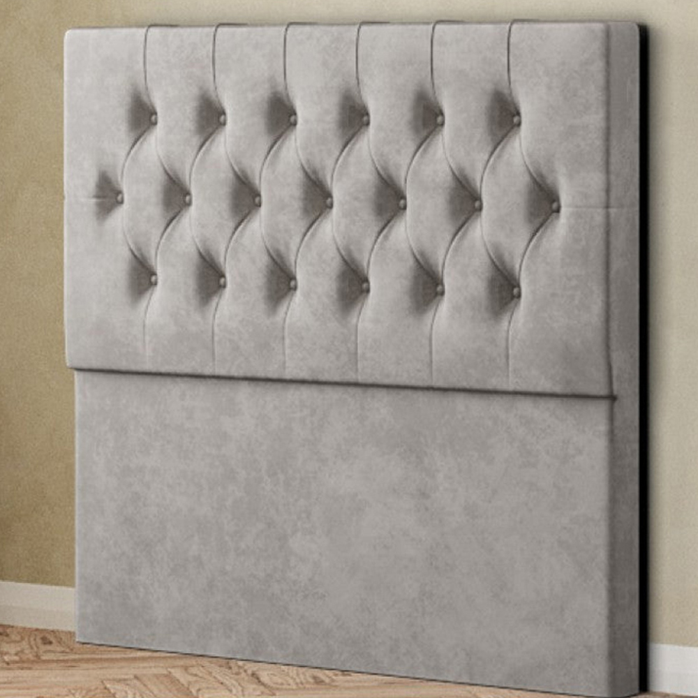 Eleganza Belgrave Super King Size Silver Plush Floor Standing Headboard Image 1