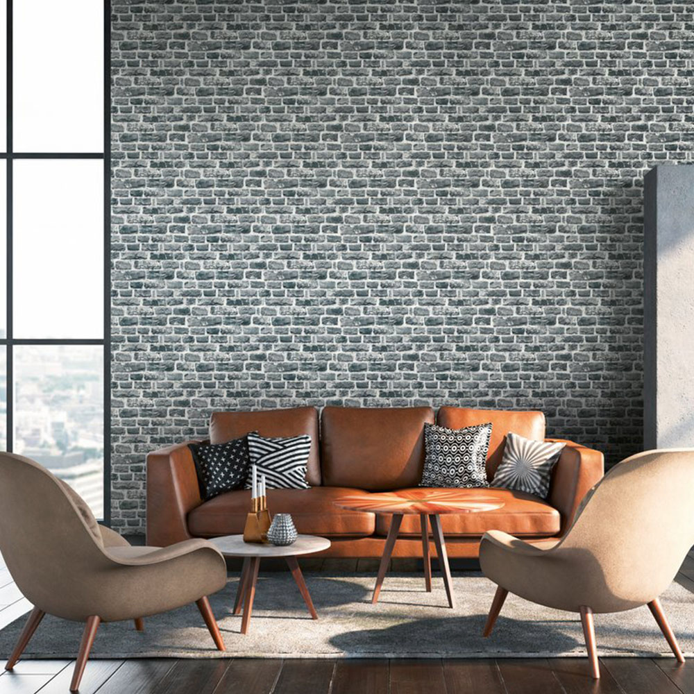 A.S Creation Brick Grey Non-Woven Wallpaper Image 4