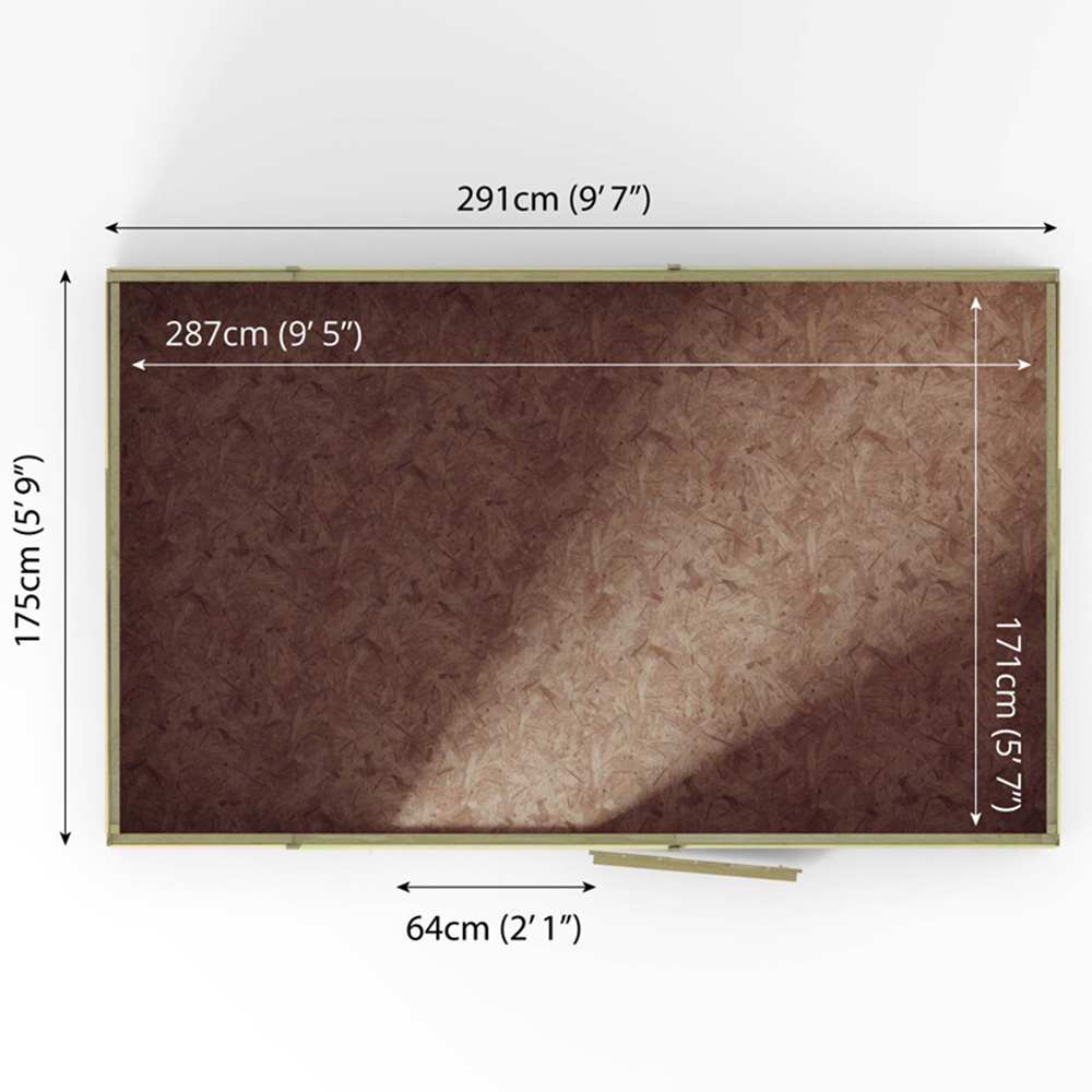 Mercia 10 x 6ft Overlap Pent Shed Image 8