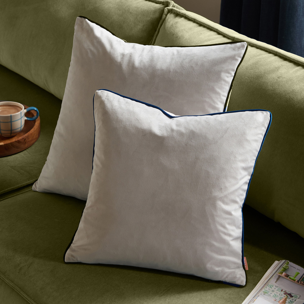 Furn Meridian Silver and Navy Velvet Cushion 45 x 45cm Image 5