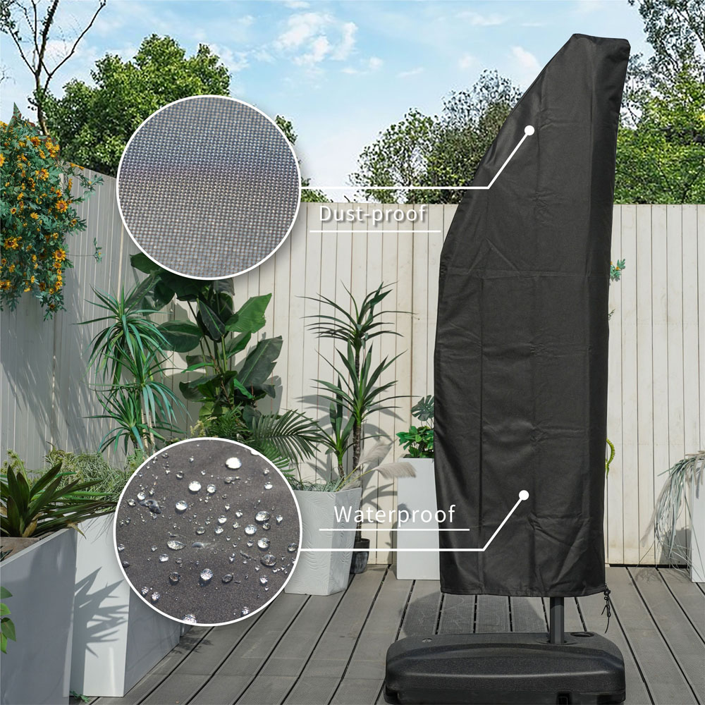 Direct Wicker Black Outdoor Waterproof Parasol Cover 7ft Image 4