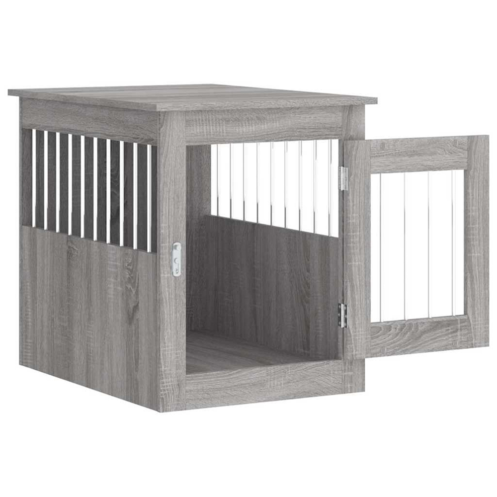vidaXL Grey Sonoma Engineered Wood Dog Crate Furniture 65 x 55 x 75cm Image 6