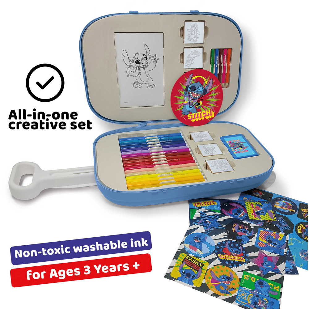 Multiprint Disney Stitch Kids Colouring and Stamp Trolley Set Image 4