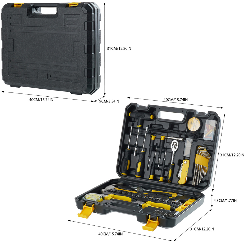Living and Home 98 Piece Black Multi-Purpose Home Repair Tool Kit Image 8