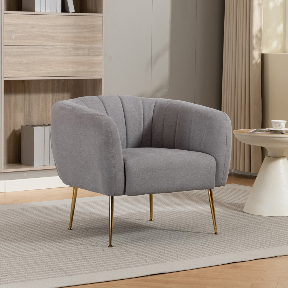 Artemis Home Stanton Grey Fabric Shell Accent Chair Image 4