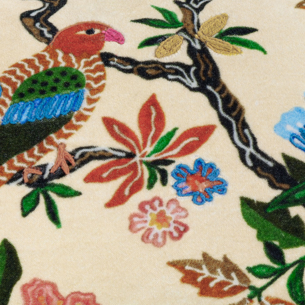 Wylder Multicolour Sittacula Embroidered Polyester Filled Cushion Image 5