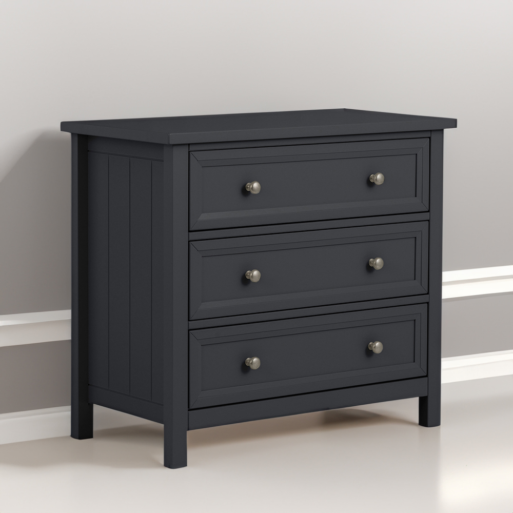 Julian Bowen Maine 3 Drawer Anthracite Wide Chest of Drawers Image 1