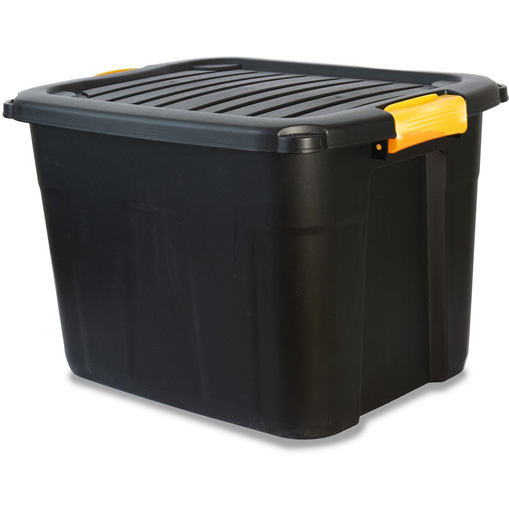 60L Black Lockable Storage Box with Cover Image