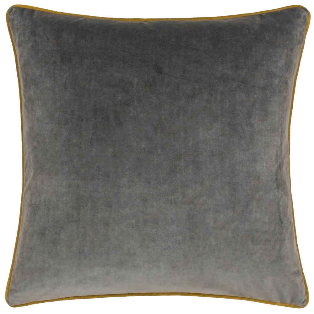 Paoletti Meridian Charcoal Moss Velvet Cushion Image 1