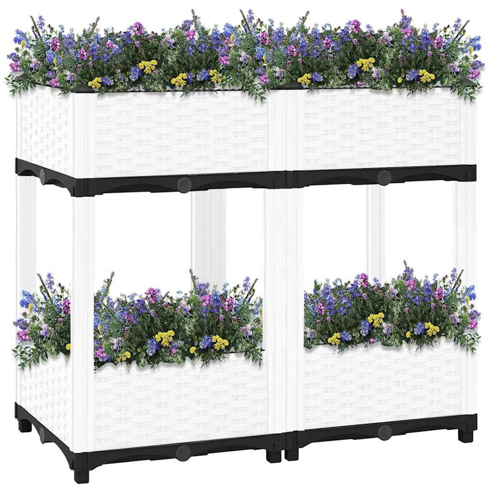 vidaXL Grey Polypropylene Raised Garden Bed 71 x 40 x 80cm Image 2