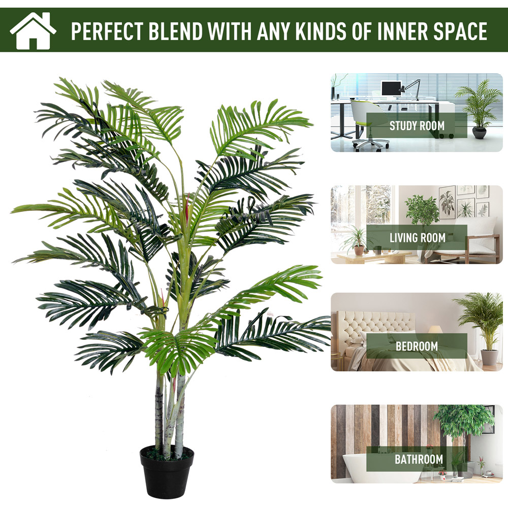Outsunny Tropical Palm Tree Artificial Plant In Pot 5ft Image 5