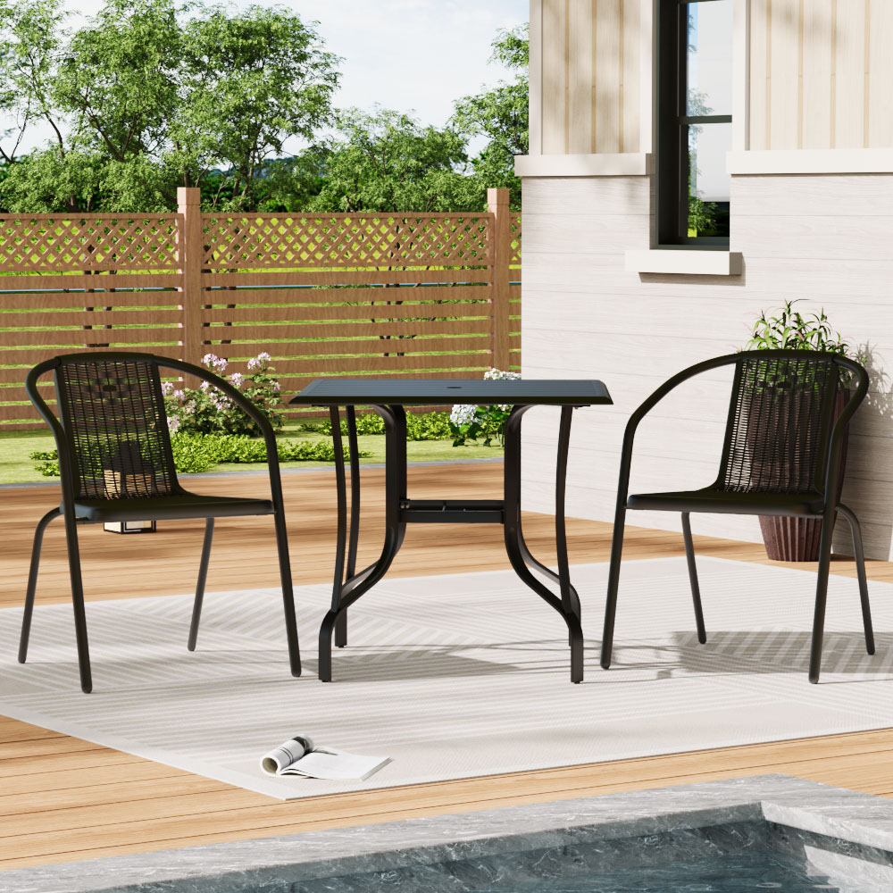 Living and Home Wicker 2 Seater Square Patio Set Image 7