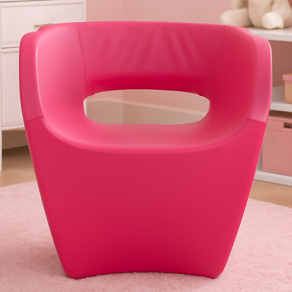 Premier Housewares Aldo Hot Pink Faux Leather Armchair Image 1