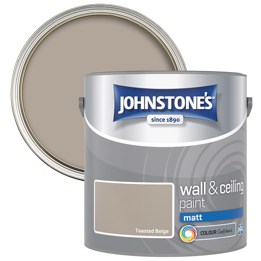 Johnstone's Walls & Ceilings Toasted Beige Matt Emulsion Paint 2.5L Image 1