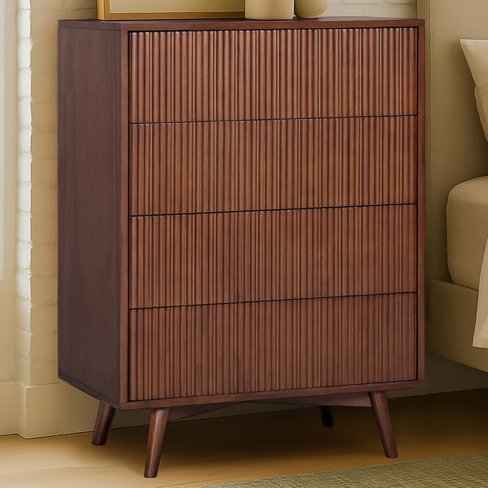 Teamson Home Tremolo 4 Drawer Walnut Dresser Image 1