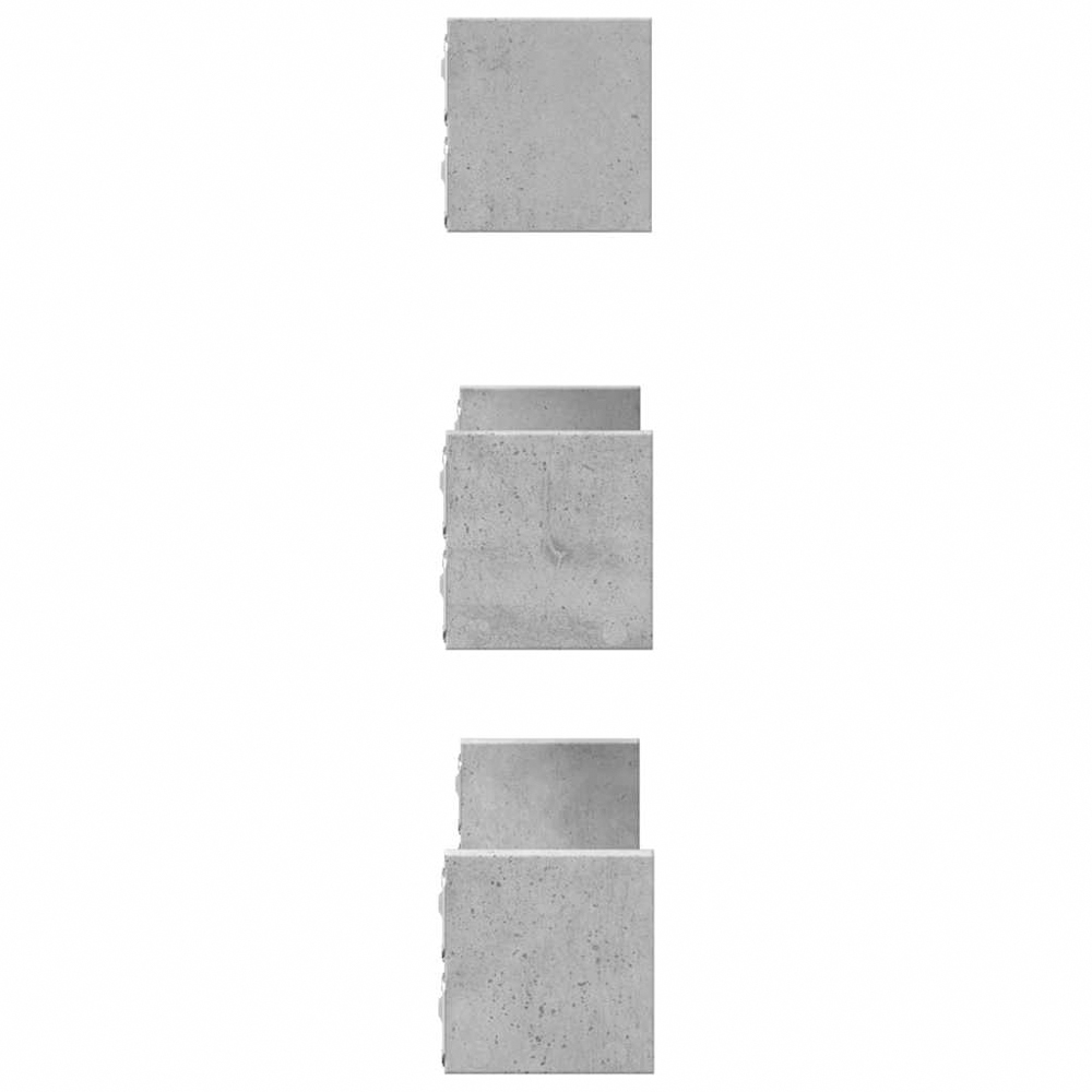 vidaXL Set of 3 Concrete Grey Floating Wall Shelf Image 4