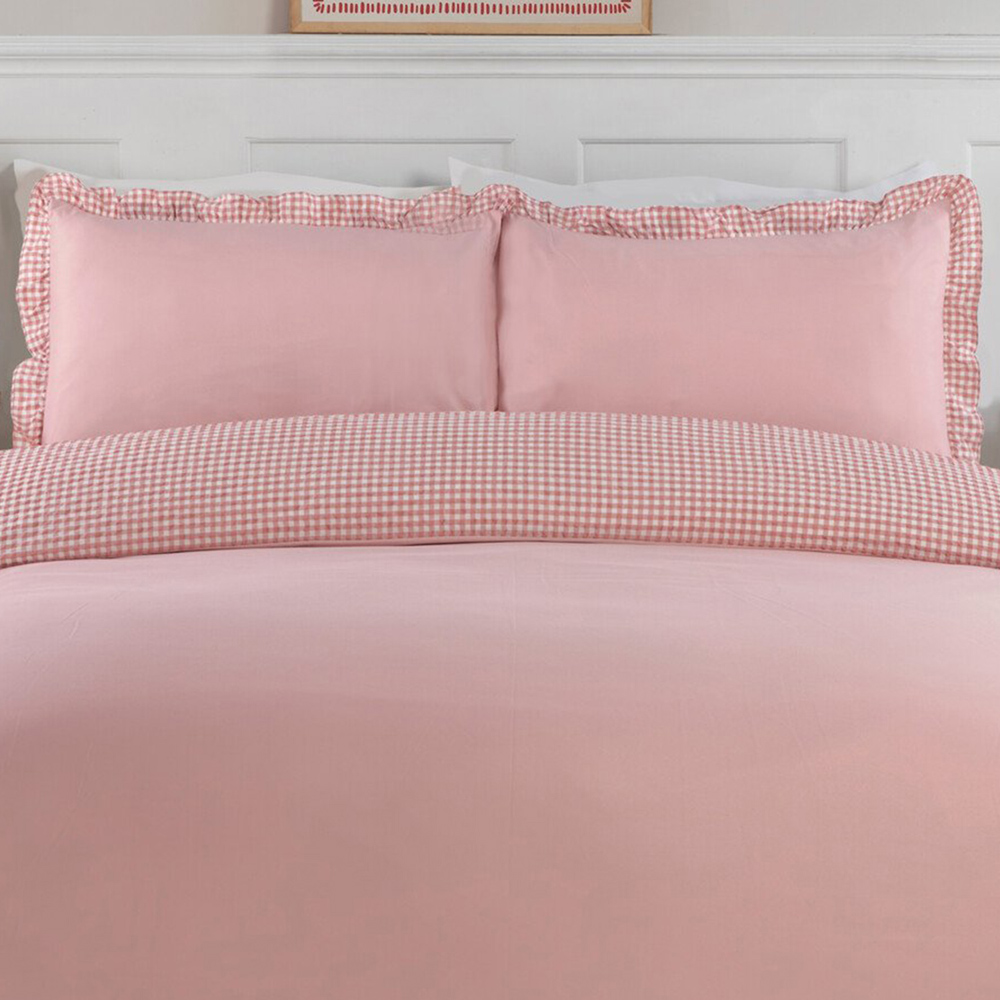 Josette Frill Duvet Set PInk Superking Image 6