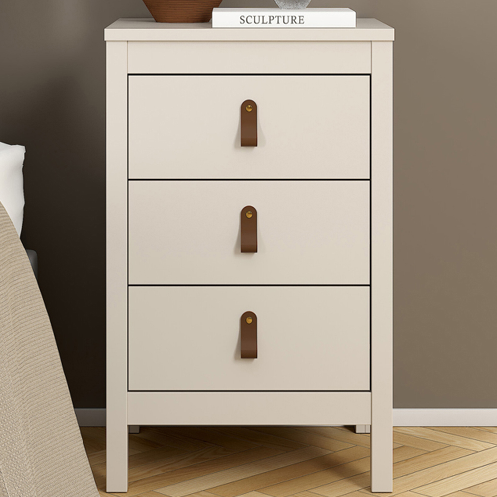 Florence Barcelona 3 Drawer Cashmere Bedside Table Image 1