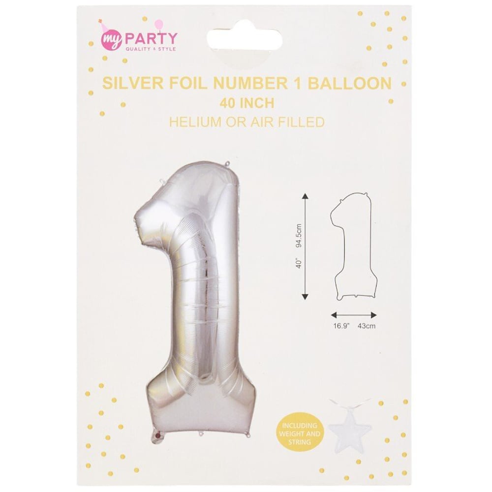 Silver Foil Number BalloonSilver1 Image