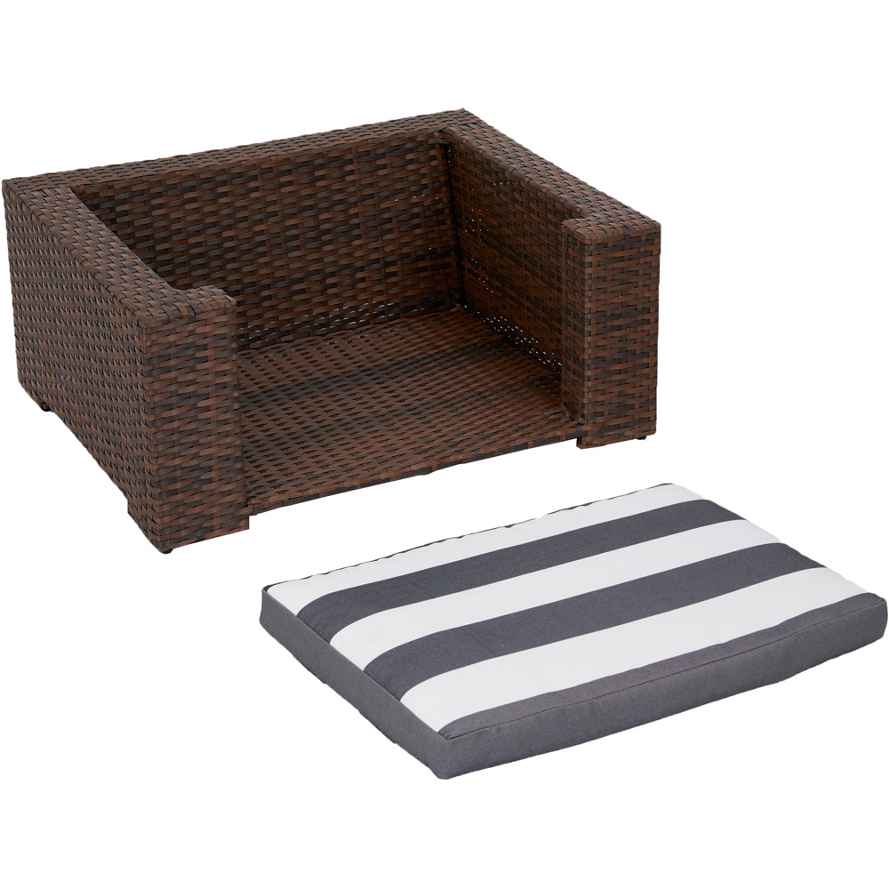 Teamson Pets Wicker Water Resistant Pet Rattan Bed with Cushion Image 5