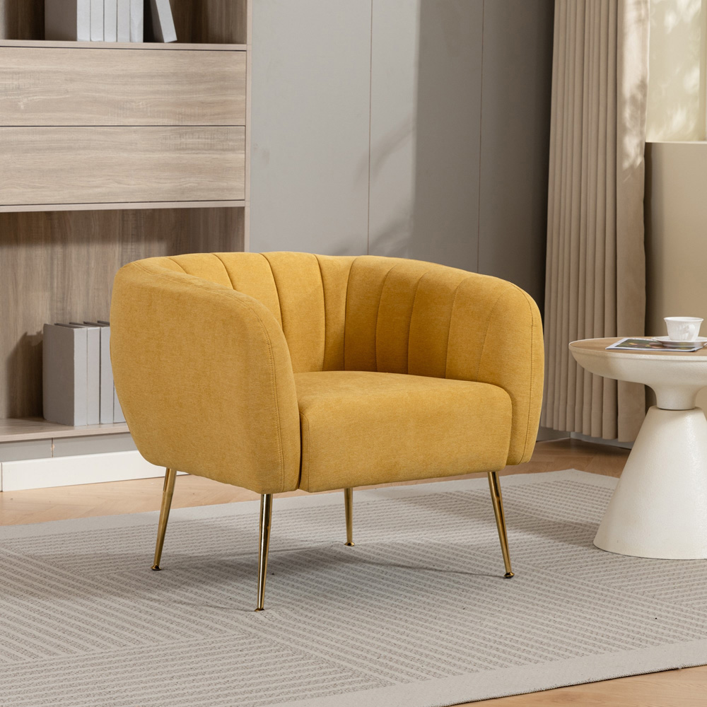 Artemis Home Stanton Yellow Fabric Shell Accent Chair Image 4