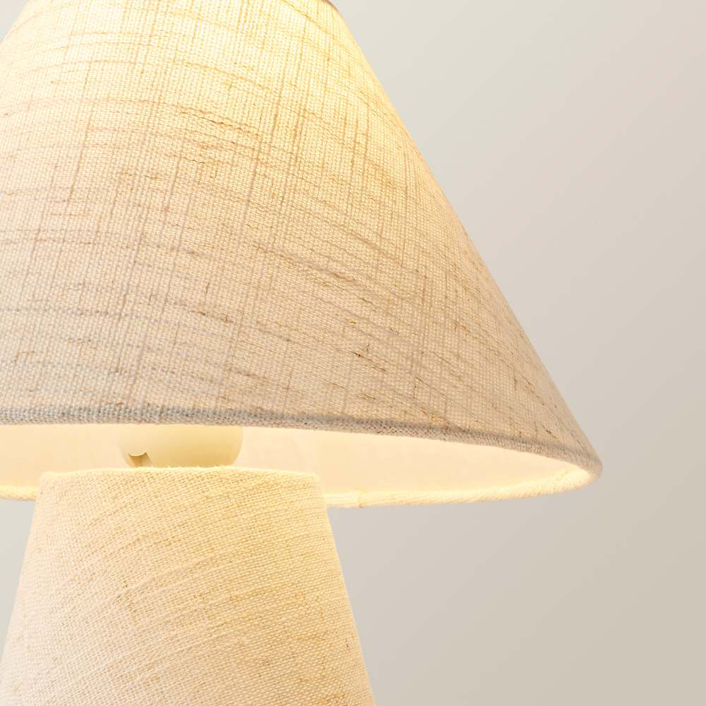 ValueLights Gigi Natural Linen Full Fabric Tapered LED Table Lamp with Bulb Image 5