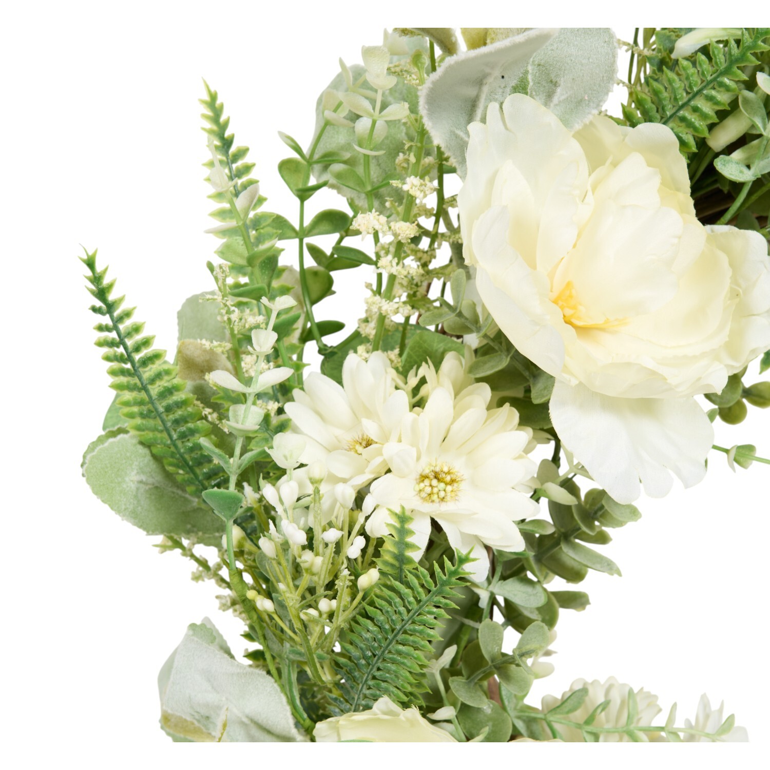Peony and Daisy Wreath Ivory Image 4