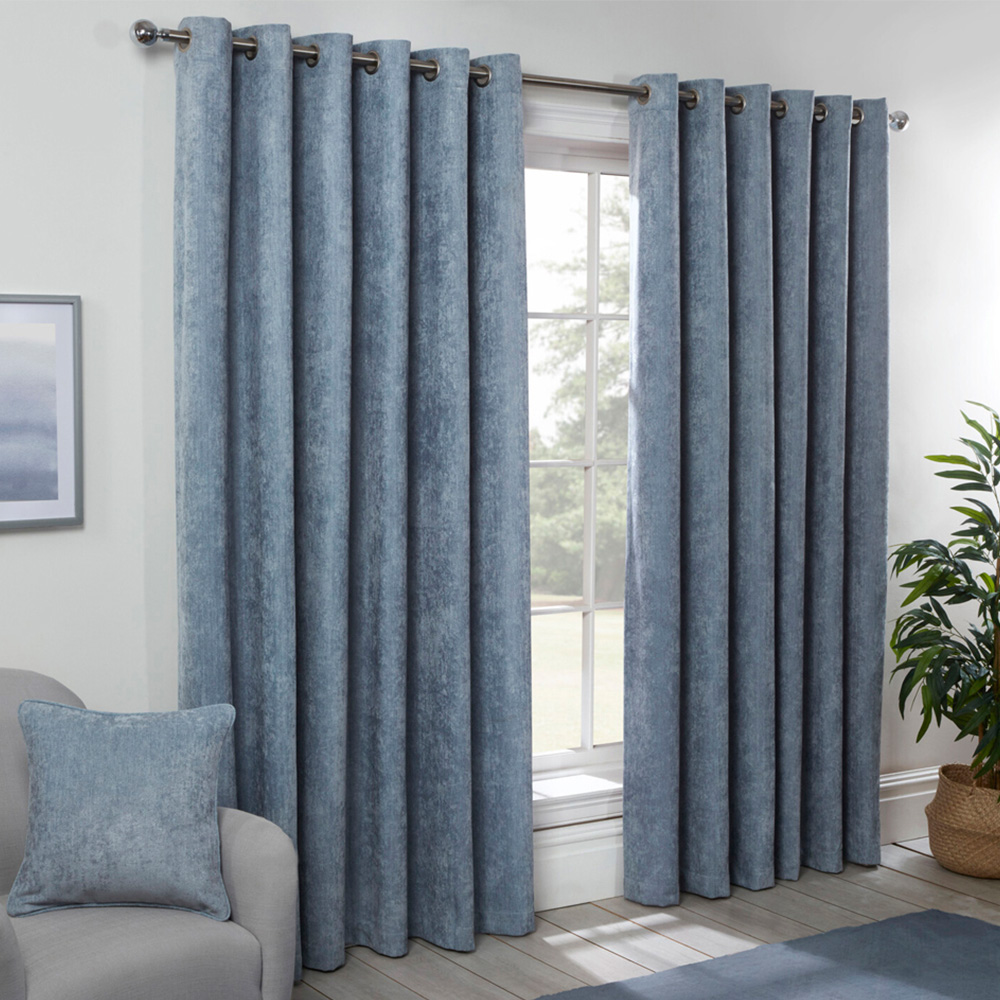 Divante Alden Powder Blue Thermal Curtains 137 x 168cm Image 1