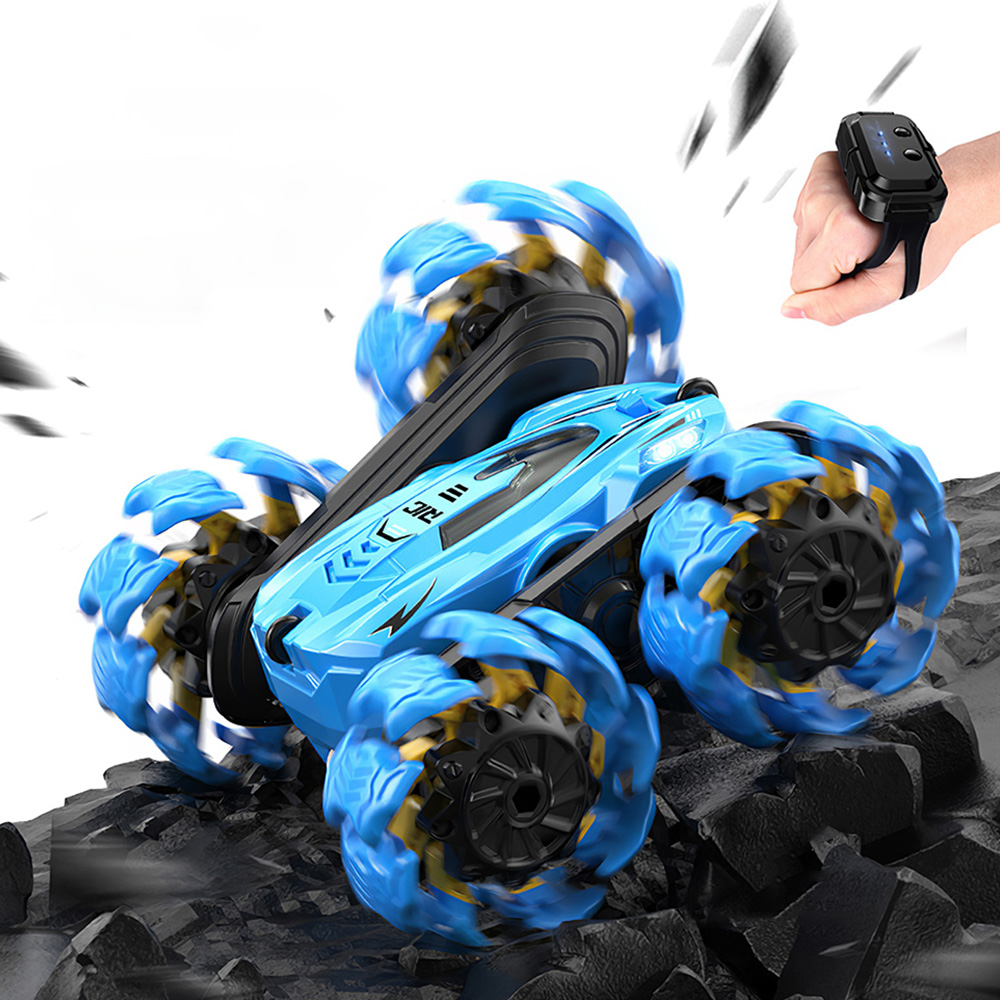 H&O Direct Kids Blue Explosive Wheels Stunt Car Toy with Remote Image 3