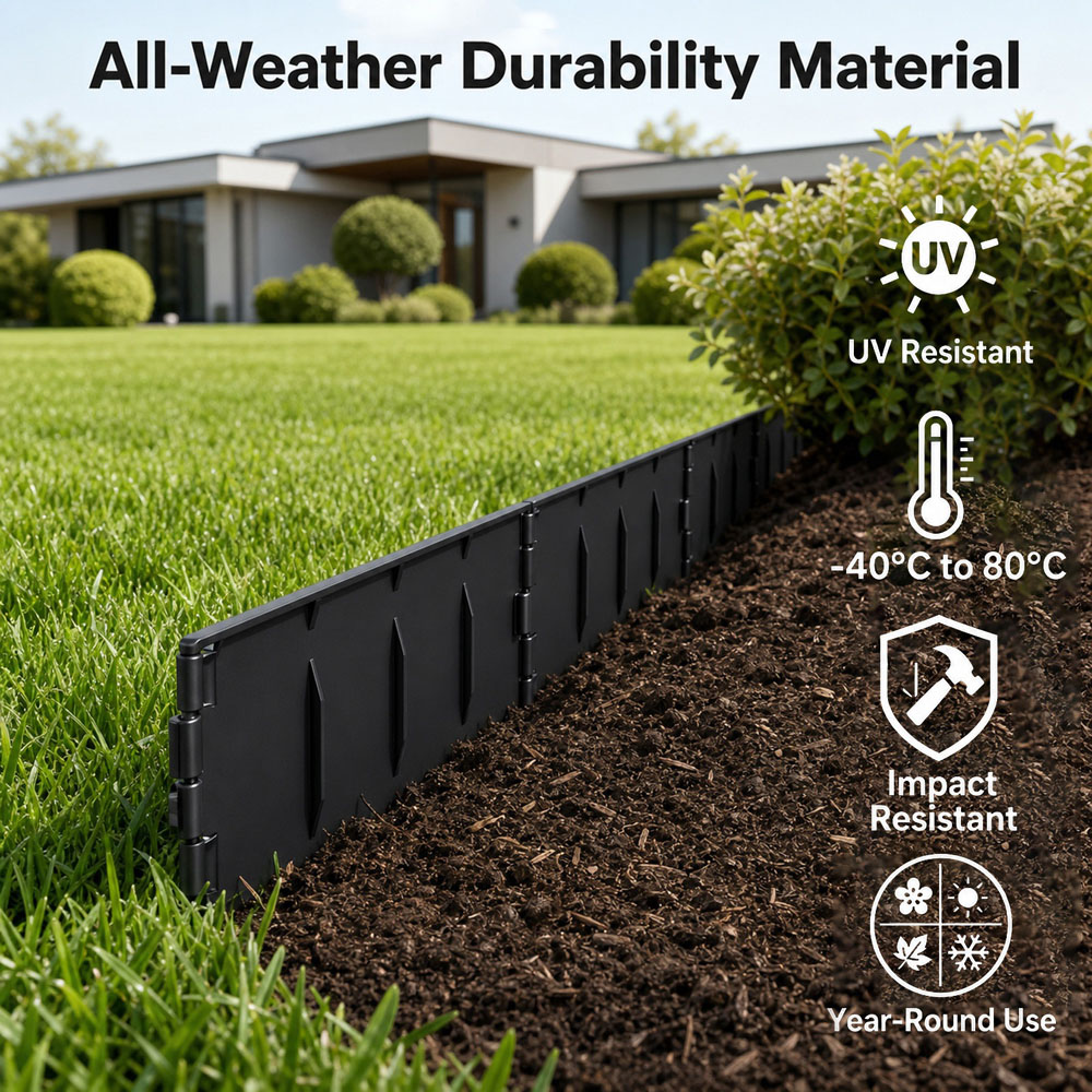 Spector Lambu 178 Piece Black Garden Border Lawn Edging Set Image 7