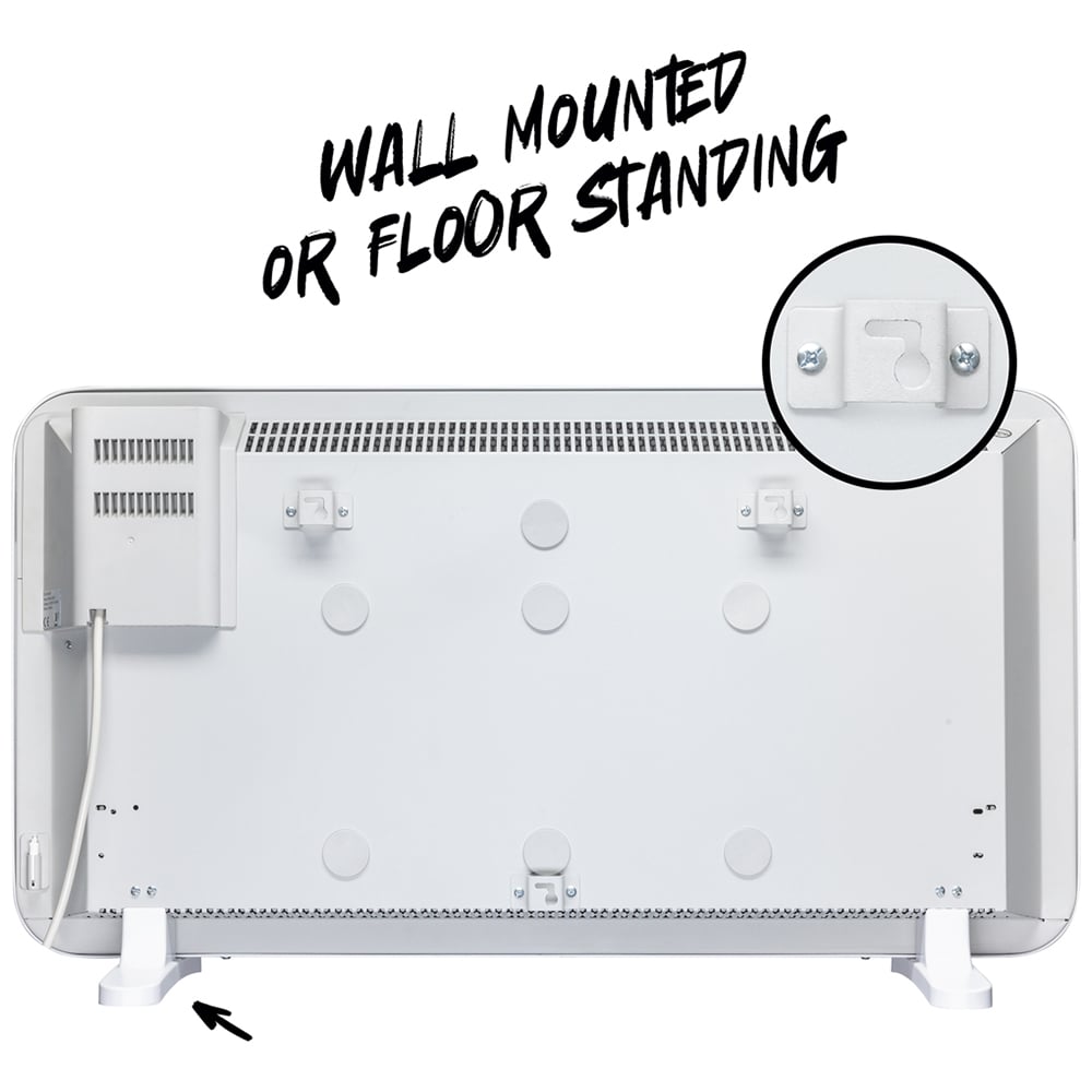 TCP White Electric Panel Wall Mounted and Free Standing Heater 2000W Image 5