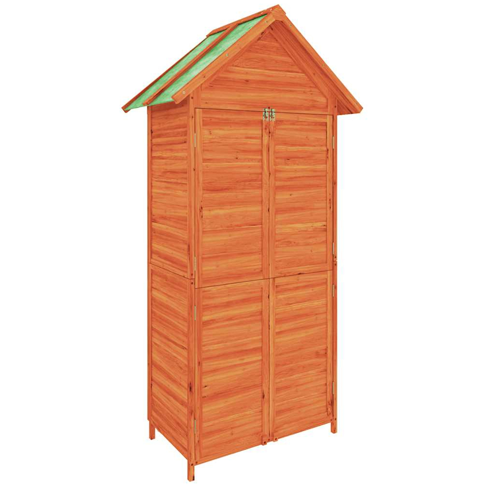 vidaXL 2.9 x 1.7ft Brown Wooden Apex Garden Tool Shed Image 1