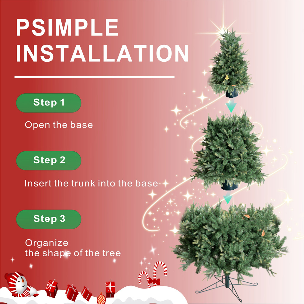 Abrihome Slim Artificial Christmas Tree with 1463 Mixed Tips 7.5ft Image 5