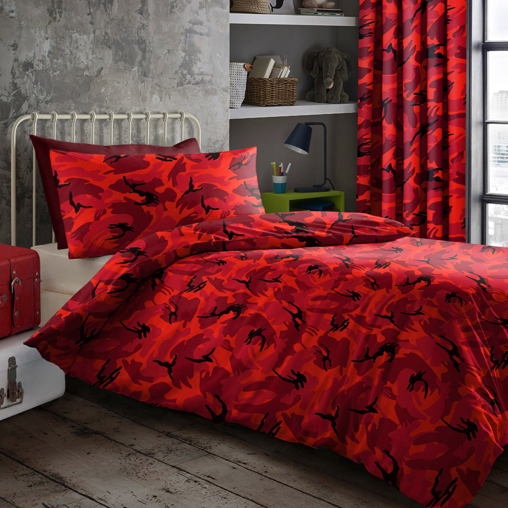Velosso Double Camouflage Red Fitted Sheet Image 3