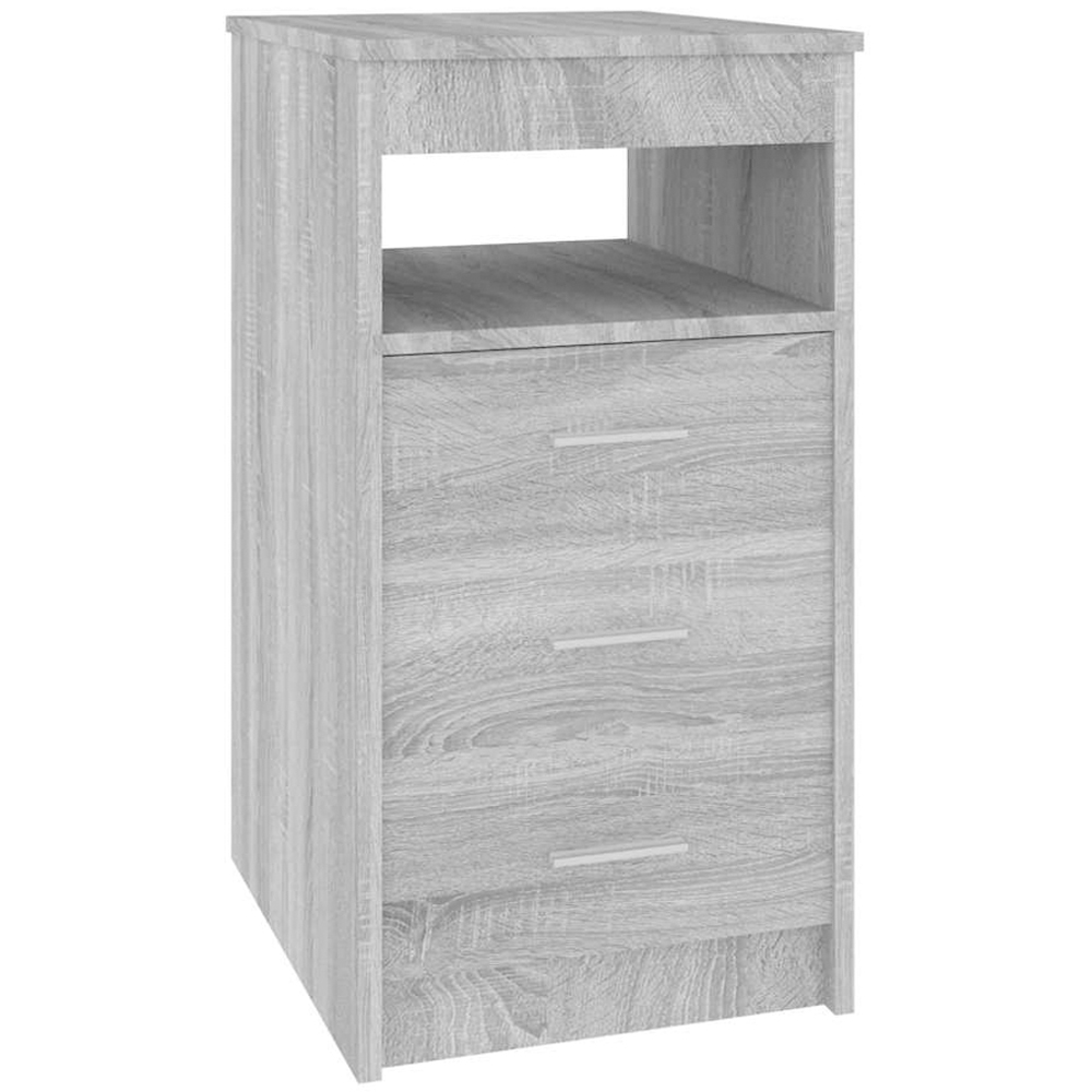 vidaXL 3 Drawer Single Shelf Grey Sonoma Storage Cabinet Image 2