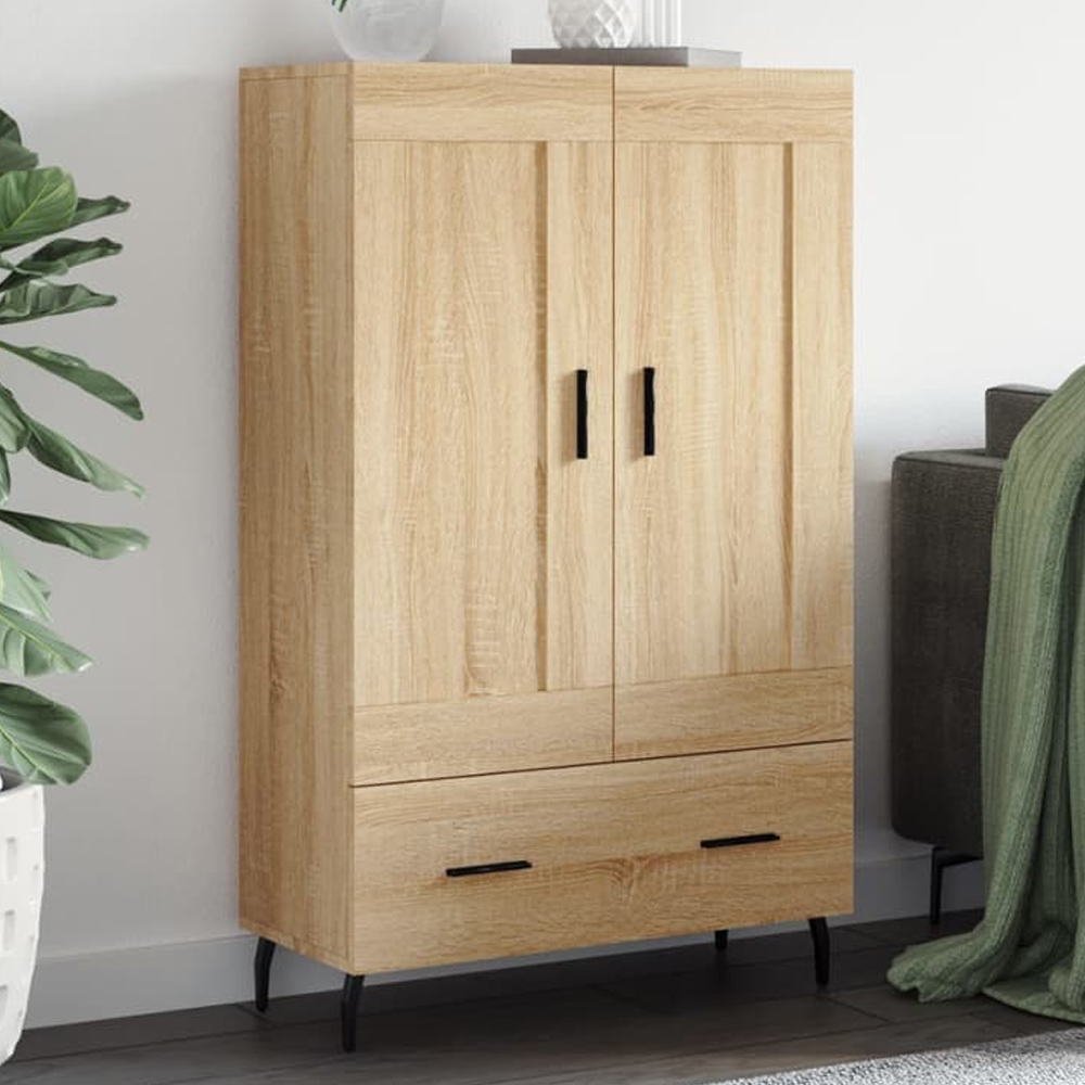 vidaXL 2 Door Single Drawer Sonoma Oak Highboard Image 1