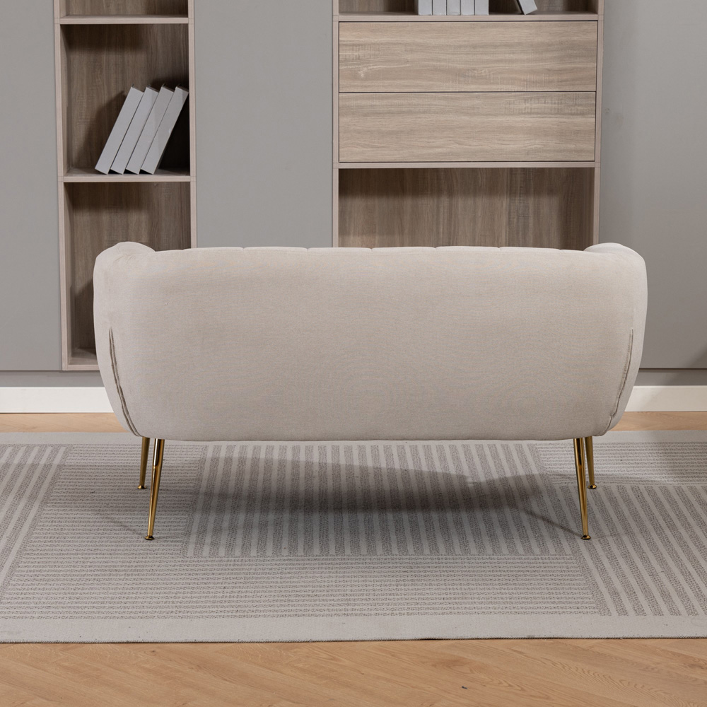 Artemis Home Stanton 2 Seater Beige Fabric Shell Accent Sofa Image 6