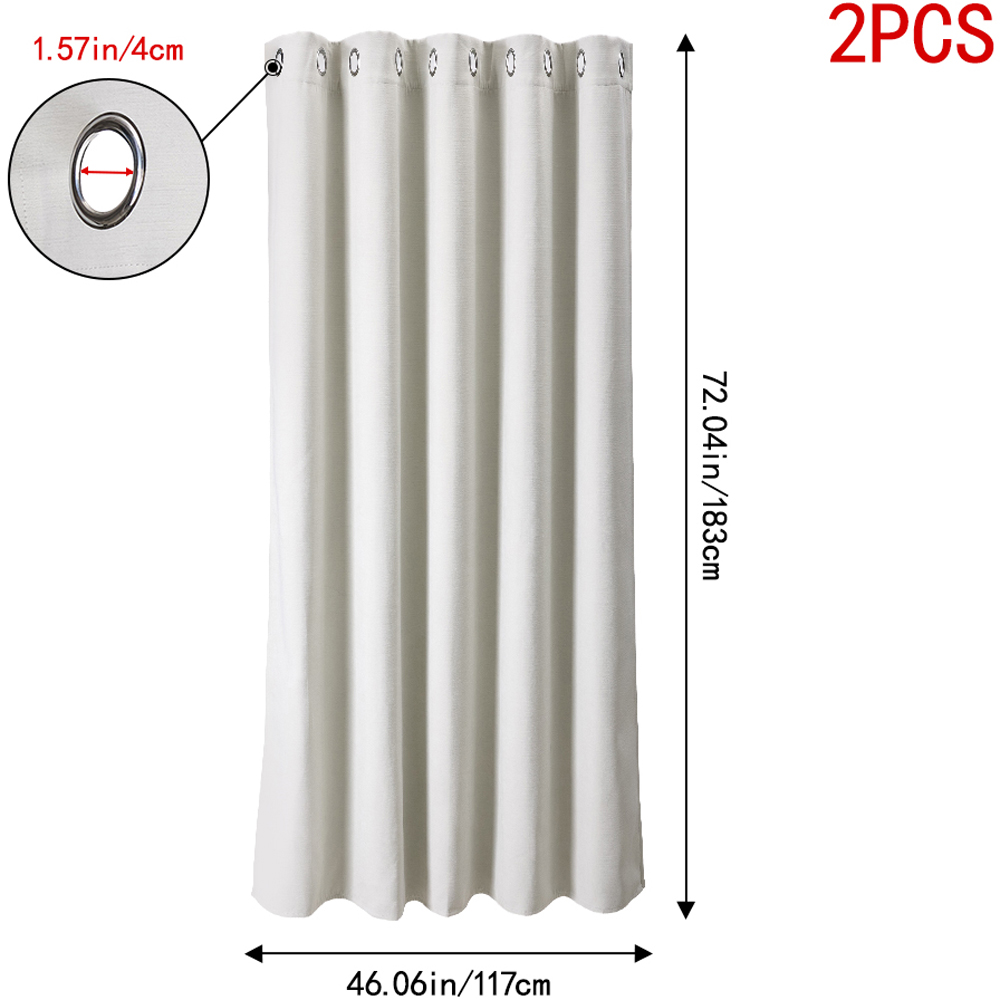 Living and Home Solid Beige White Blackout Chenille Curtains 117 x 183cm Image 9