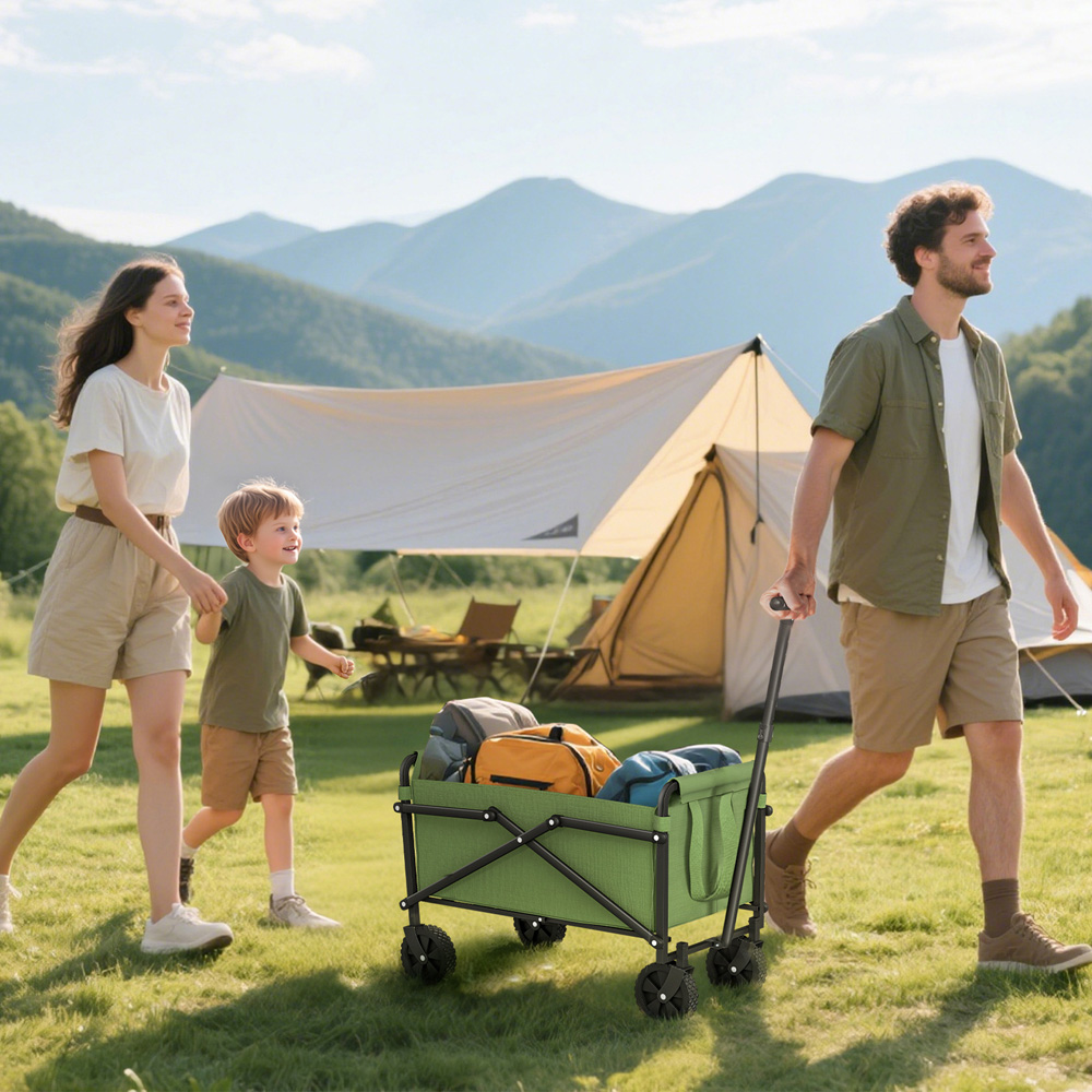 Outsunny 41L Green Heavy Duty Folding Garden Trolley Image 2