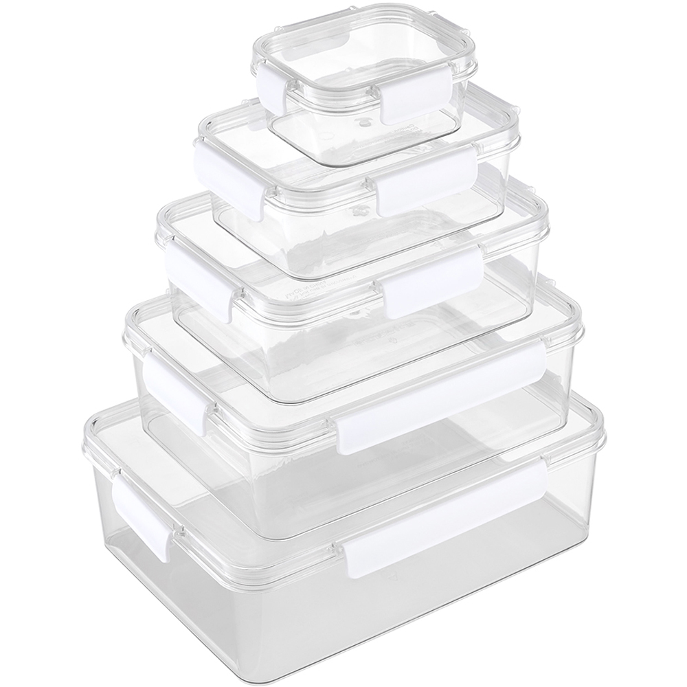 Living and Home 5-Piece Rectangular Food Storage Container Set Image 1
