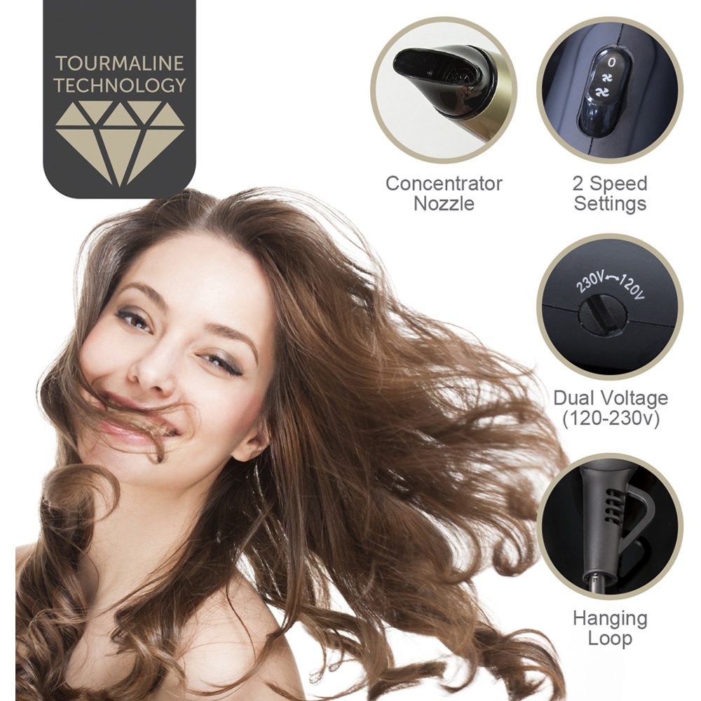 Bauer Professional Tourmaline Travel Hair Dryer Set Image 6
