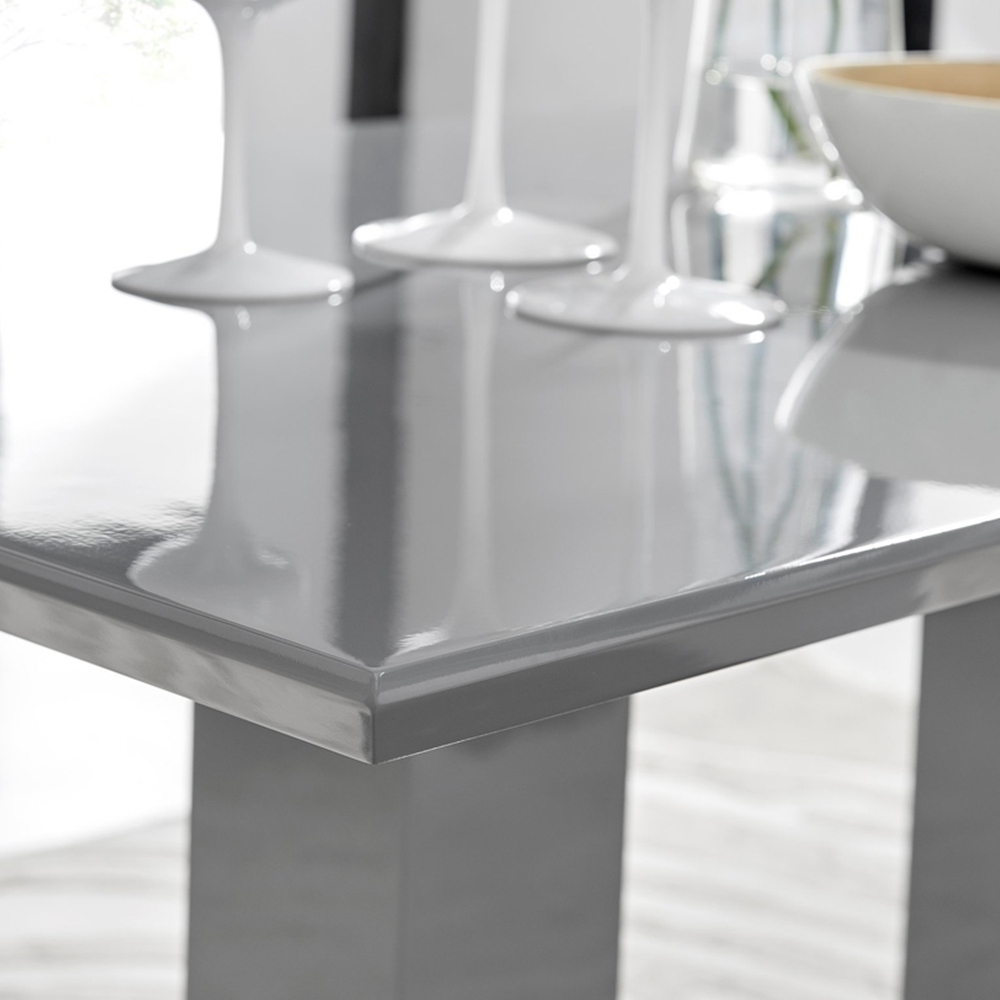 Furniturebox Molini Cesano 6 Seater Dining Set Grey Gloss Cream and Chrome Image 5