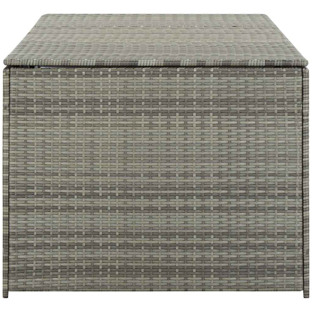 vidaXL 70 x 180 x 90cm Grey Poly Rattan Garden Storage Box Image 4