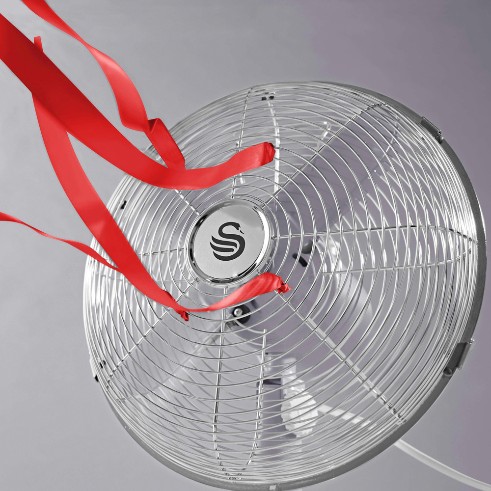 Swan Retro Grey Desk Fan 12 inch Image 6