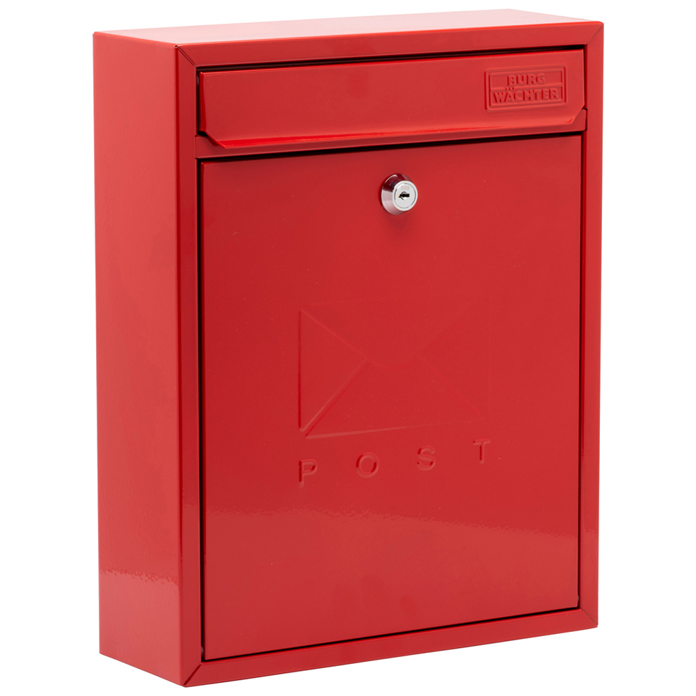 Burg-Wachter Red Compact Pillarbox Post Box Image 1
