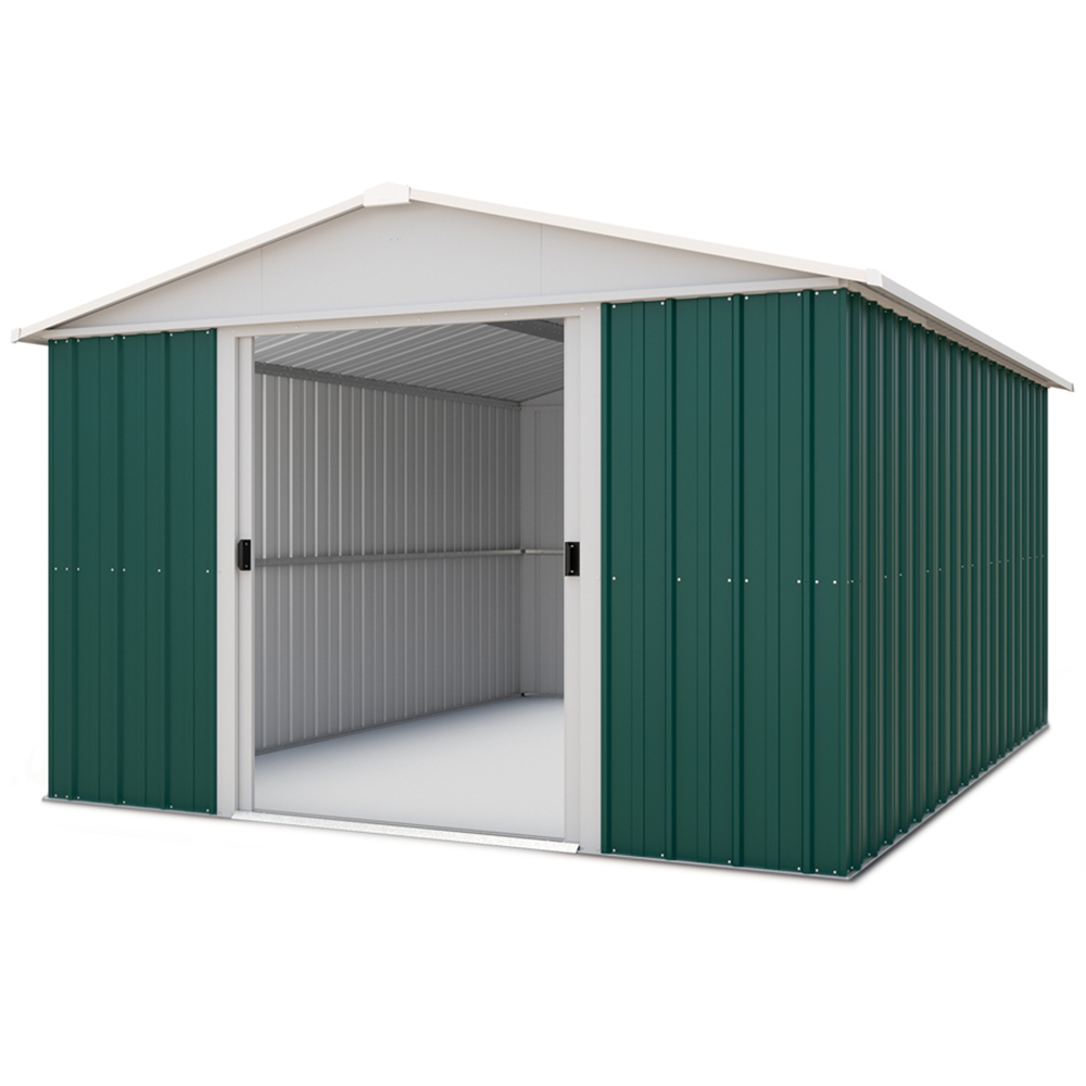 Yardmaster 10 x 13ft Emerald Green Apex Metal Storage Shed Image 1