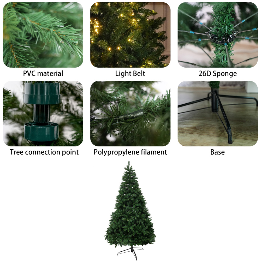 Abrihome Green Artificial Christmas Tree 6ft Image 3