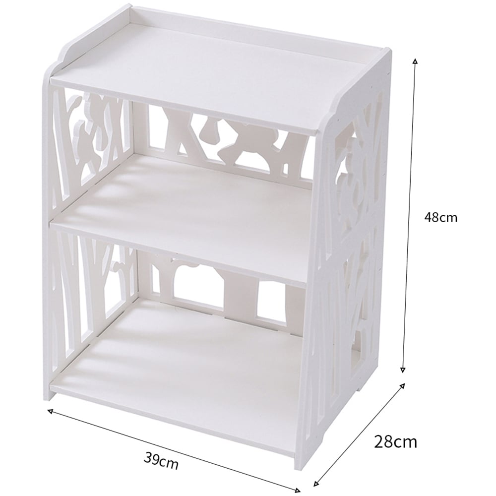 Living and Home White Rustic Small Bedside Table Image 9