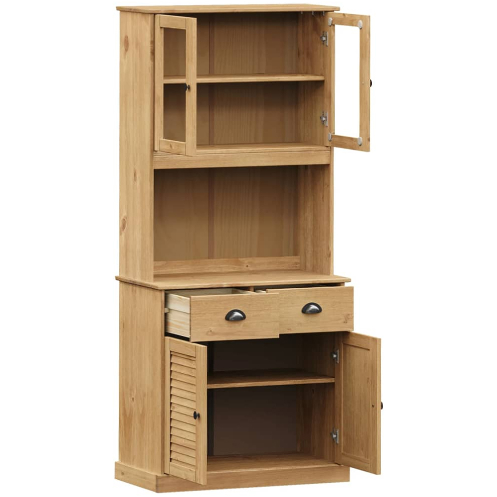 vidaXL Vigo 4 Door 2 Drawer Natural Highboard Image 4