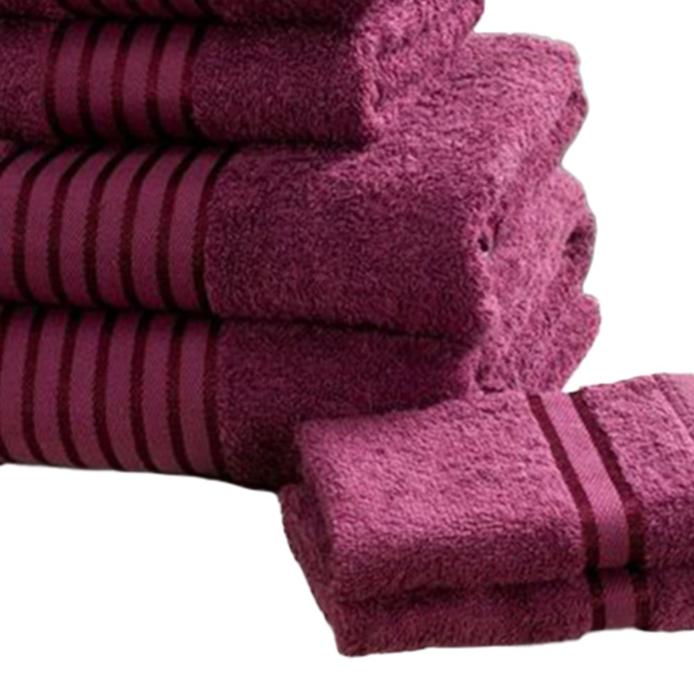 Rapport Home Windsor Pure Cotton Purple Towel Bundle Set of 6 Image 3